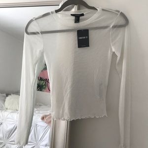 NWT white mesh shirt
